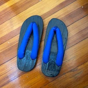 Blue Cosplay “wood” sandals